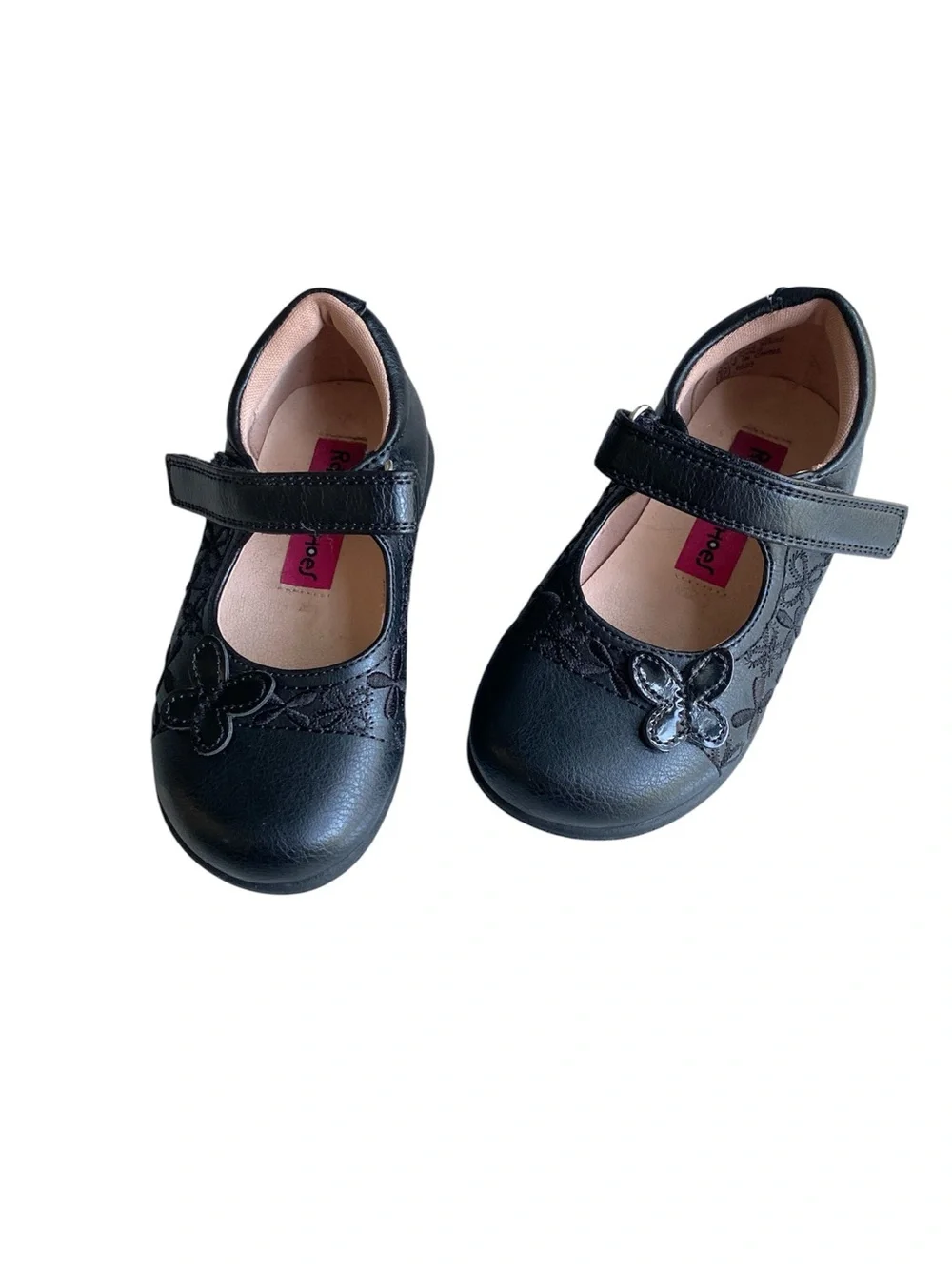 Rachel Shoes Black Girls Mary Jane Dress Shoes with Butterfly Detail